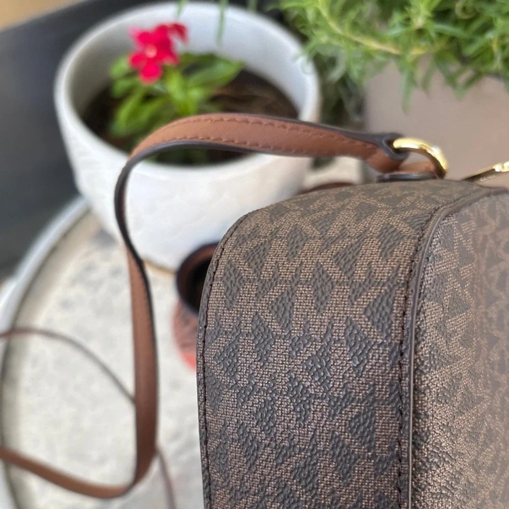 Michael Kors Dark Brown and Tan Crossbody Bag - Picture 6 of 6